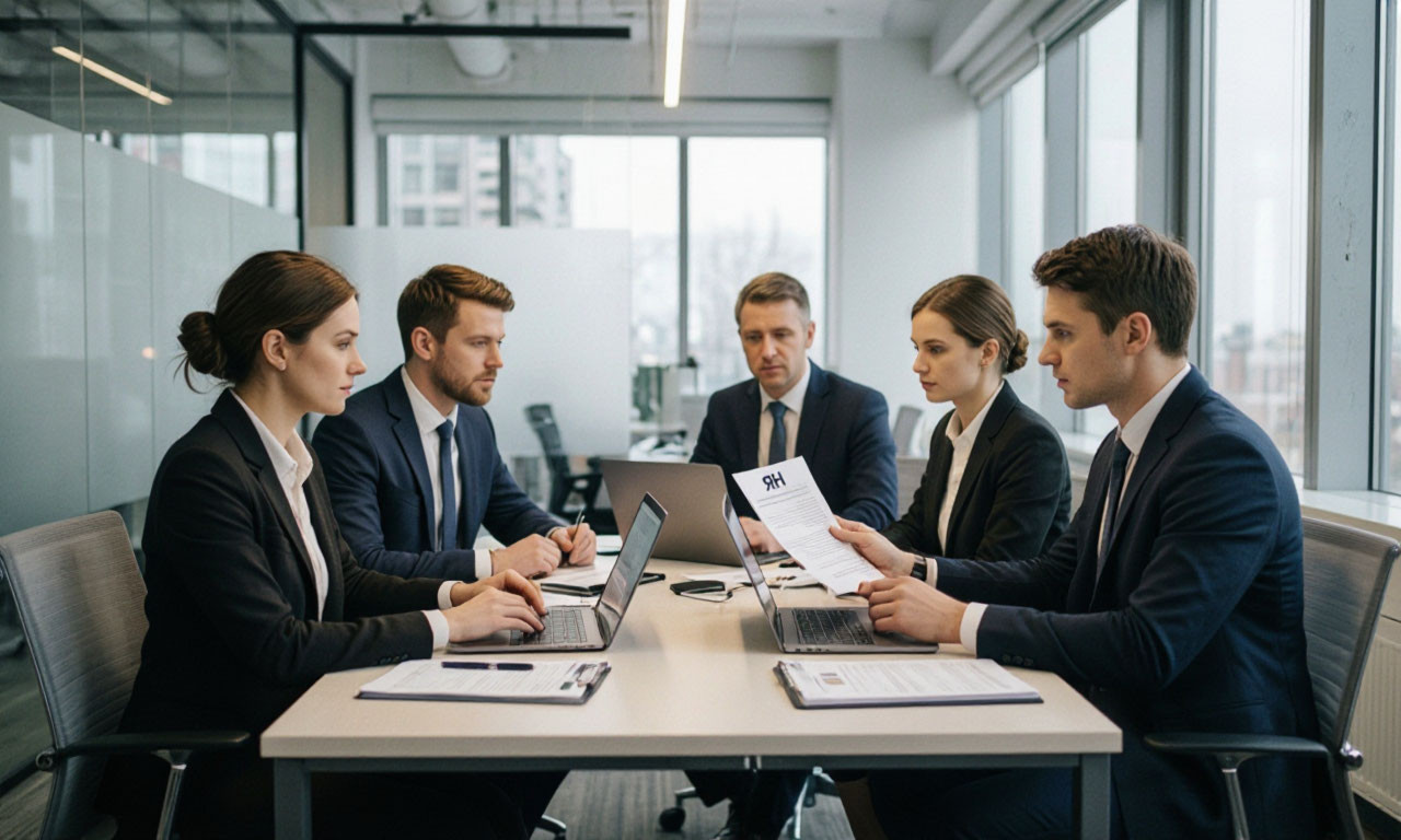 Работа HR‑специалистов с ноутбуками и бумажными документами